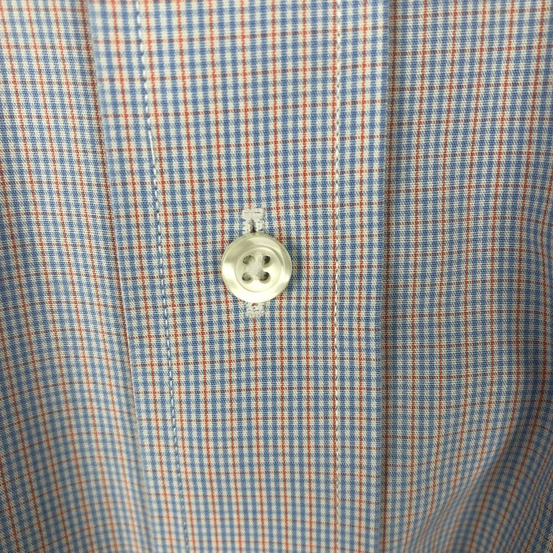 Brooks Brothers Est.1818 REGENT Long-Sleeve Cotton Check Shirt, Men's Size XL (approx.) Supima Cotton blue type Vintage Second Hand