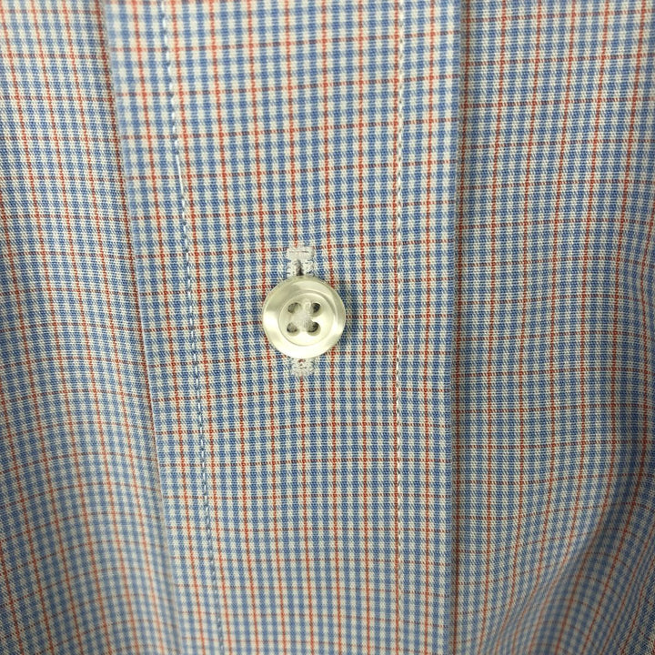 Brooks Brothers Est.1818 REGENT Long-Sleeve Cotton Check Shirt, Men's Size XL (approx.) Supima Cotton blue type Vintage Second Hand