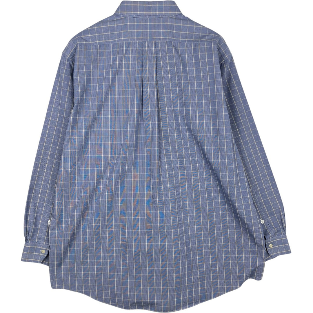 Brooks Brothers 346 short sleeve button down check shirt, men's size XL cotton blue type Vintage Second Hand