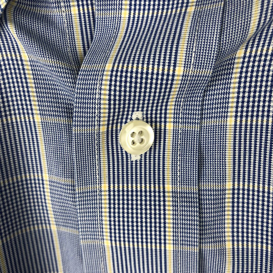 Brooks Brothers 346 short sleeve button down check shirt, men's size XL cotton blue type Vintage Second Hand