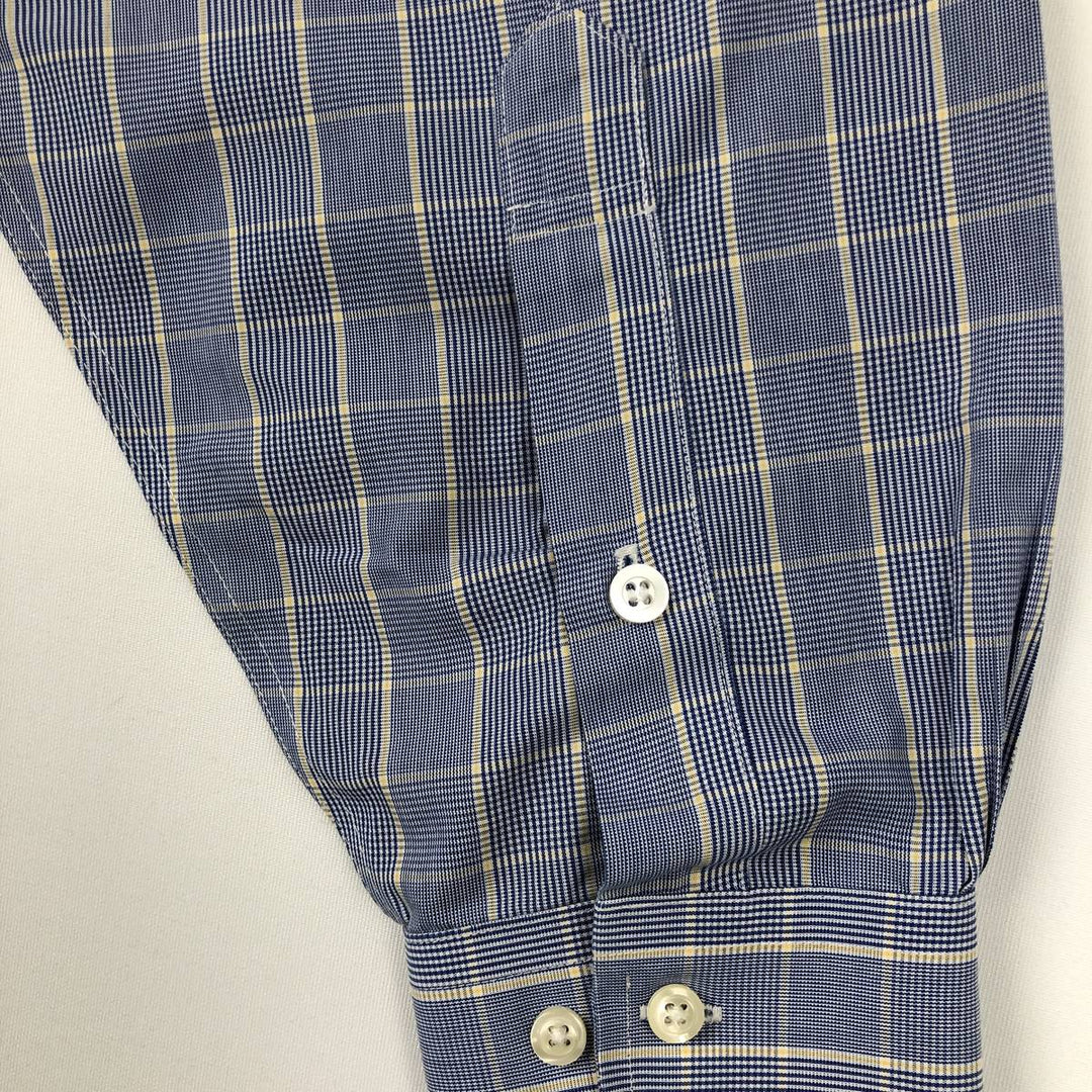 Brooks Brothers 346 short sleeve button down check shirt, men's size XL cotton blue type Vintage Second Hand