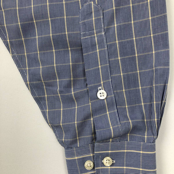 Brooks Brothers 346 short sleeve button down check shirt, men's size XL cotton blue type Vintage Second Hand