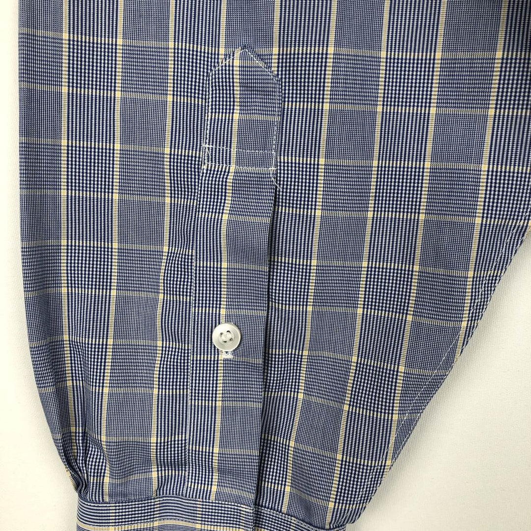 Brooks Brothers 346 short sleeve button down check shirt, men's size XL cotton blue type Vintage Second Hand