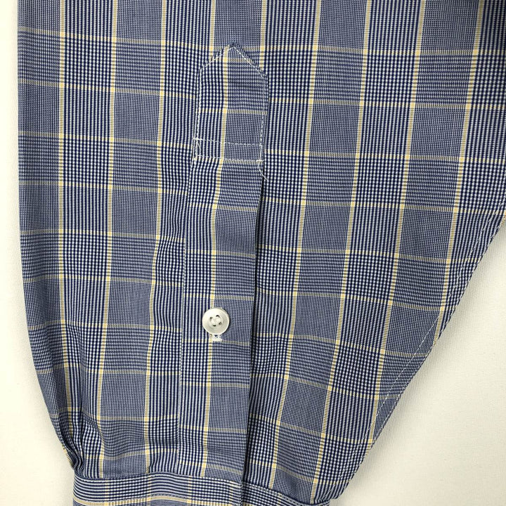 Brooks Brothers 346 short sleeve button down check shirt, men's size XL cotton blue type Vintage Second Hand