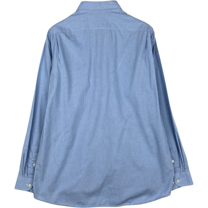 Lacoste LACOSTE Long Sleeve Button Down Check Shirt Men's Size L unclear blue type Vintage Second Hand