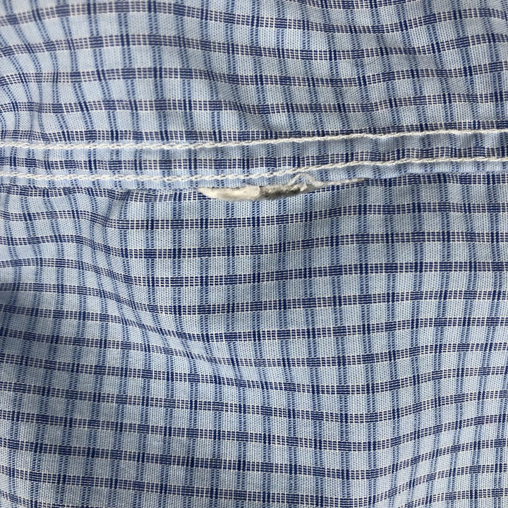 Lacoste LACOSTE Long Sleeve Button Down Check Shirt Men's Size L unclear blue type Vintage Second Hand