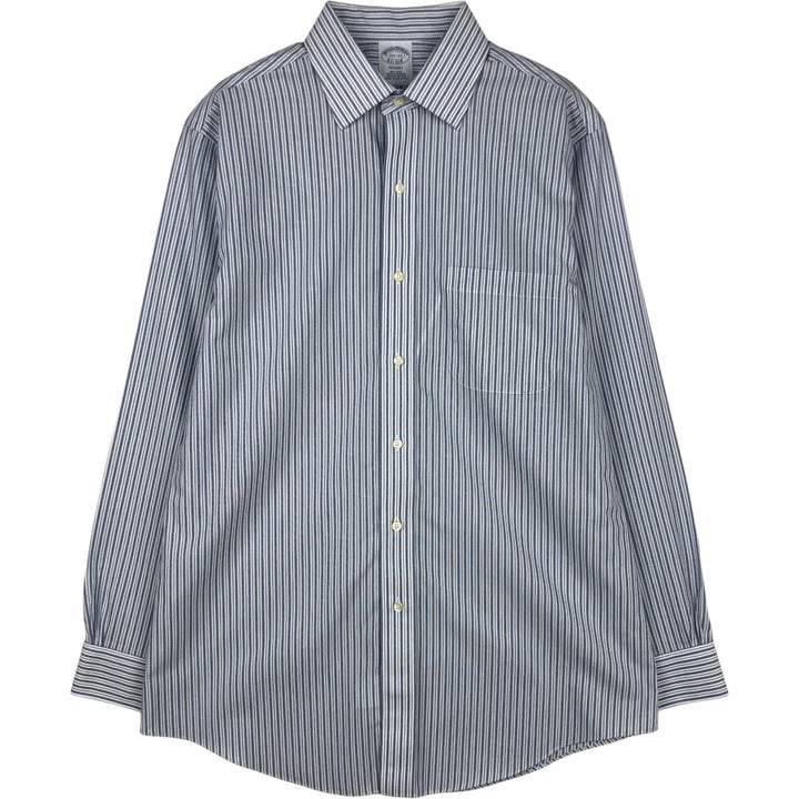 Brooks Brothers Est.1818 REGENT Short-Sleeve Button-Down Striped Shirt, Men's Size M (approx.) Supima Cotton white type Vintage Second Hand