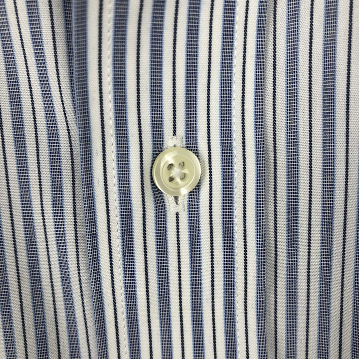 Brooks Brothers Est.1818 REGENT Short-Sleeve Button-Down Striped Shirt, Men's Size M (approx.) Supima Cotton white type Vintage Second Hand
