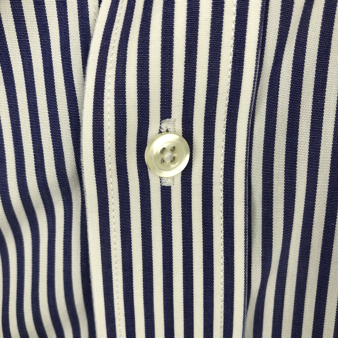 Brooks Brothers Est.1818 Classic Short-Sleeve Button-Down Striped Shirt, Men's Size M (approx.) Supima Cotton white type Vintage Second Hand