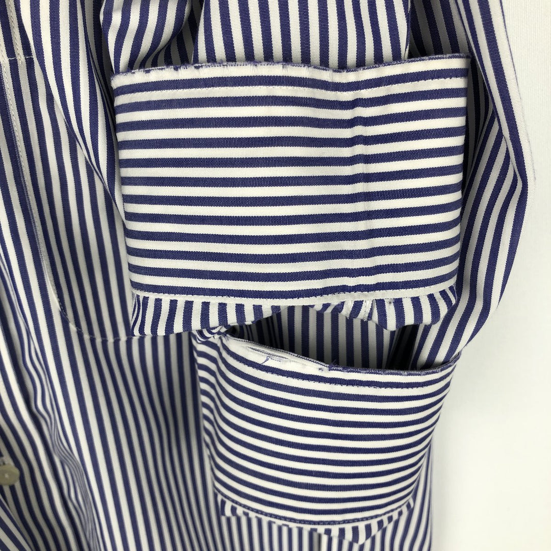 Brooks Brothers Est.1818 Classic Short-Sleeve Button-Down Striped Shirt, Men's Size M (approx.) Supima Cotton white type Vintage Second Hand