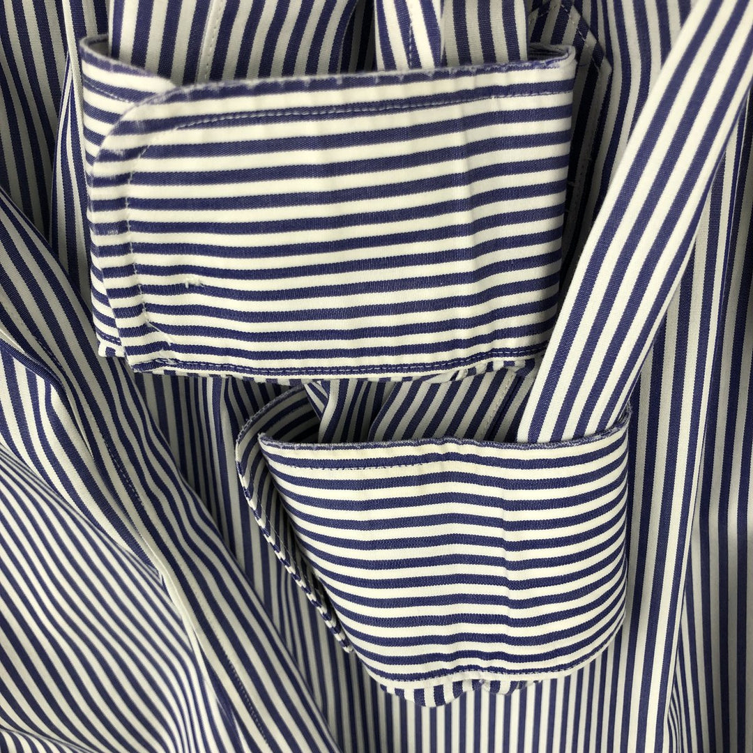 Brooks Brothers Est.1818 Classic Short-Sleeve Button-Down Striped Shirt, Men's Size M (approx.) Supima Cotton white type Vintage Second Hand