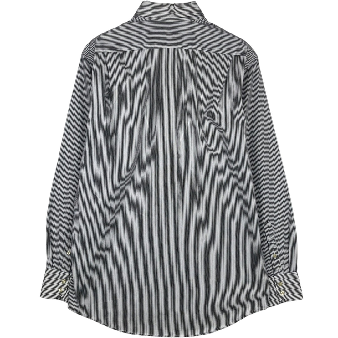 Lacoste LACOSTE Short-Sleeve Button-Down Striped Shirt, Men's Size M (approx.) cotton white type Vintage Second Hand