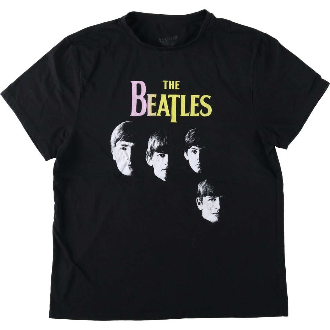 THE BEATLES Band T-shirt, Band T, Men's XL size cotton black type Vintage Second Hand
