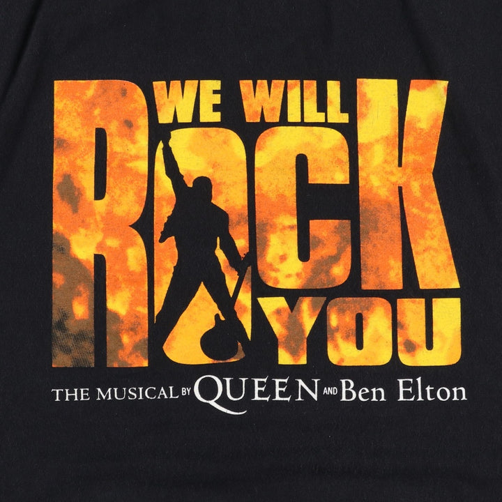 QUEEN Band T-shirt, Men's M size cotton black type Vintage Second Hand