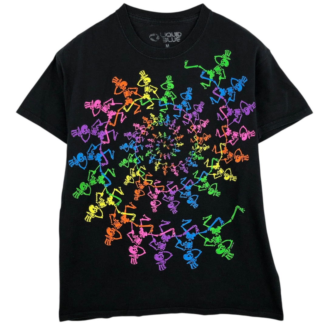 Liquid Blue LIQUID BLUE GRATEFUL DEAD Grateful Dead Band T-shirt Band Tee Men's M size cotton black type Vintage Second Hand