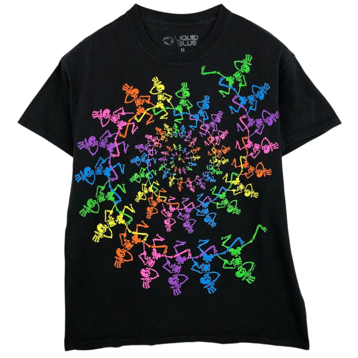 Liquid Blue LIQUID BLUE GRATEFUL DEAD Grateful Dead Band T-shirt Band Tee Men's M size cotton black type Vintage Second Hand