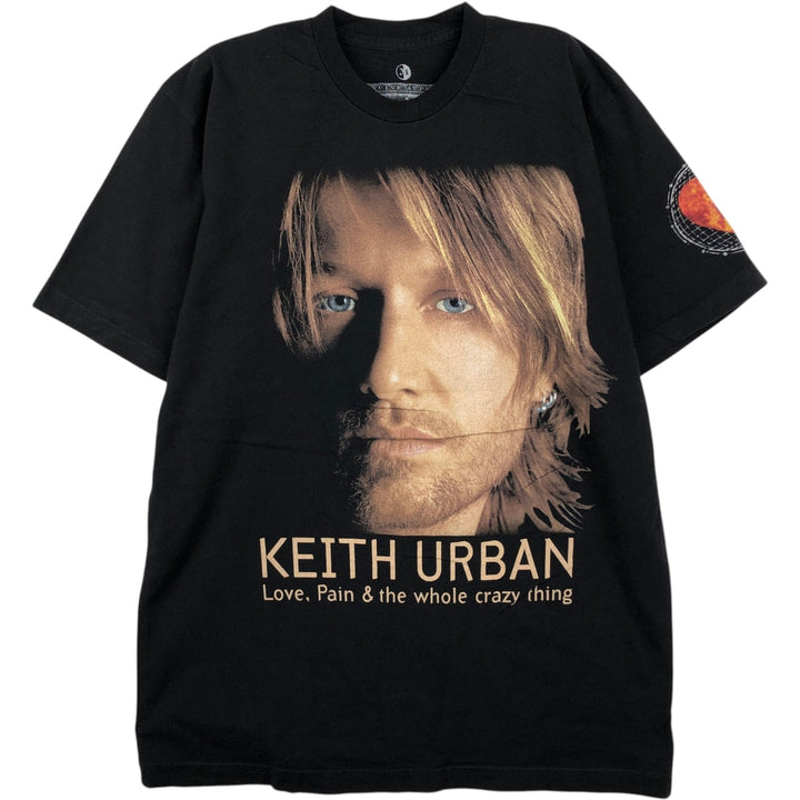 KEITH URBAN Band T-shirt, Made in USA, Men's Size M (approx.) cotton black type Vintage Second Hand