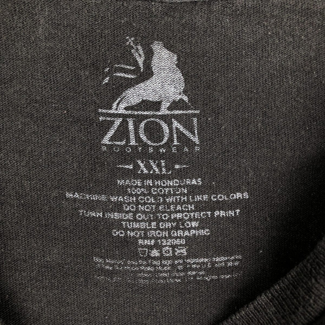 ZION Bob Marley Band T-Shirt (Men's XXL equivalent) cotton black type Vintage Second Hand