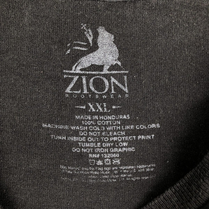 ZION Bob Marley Band T-Shirt (Men's XXL equivalent) cotton black type Vintage Second Hand