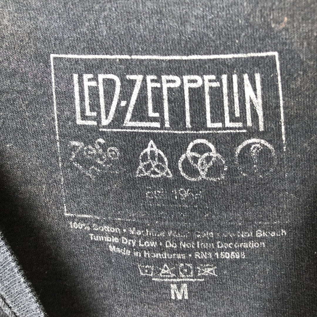 LED ZEPPELIN Led Zeppelin Band T-shirt Band T Men's M size cotton black type Vintage Second Hand