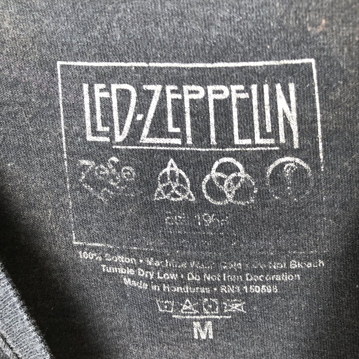 LED ZEPPELIN Led Zeppelin Band T-shirt Band T Men's M size cotton black type Vintage Second Hand