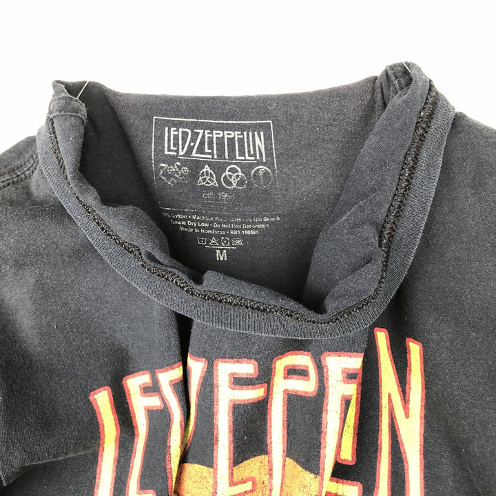 LED ZEPPELIN Led Zeppelin Band T-shirt Band T Men's M size cotton black type Vintage Second Hand