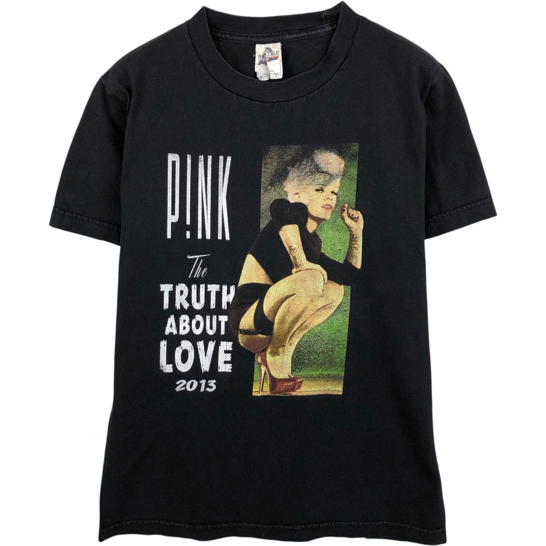 2000'S Alstyle Apparel and Activewear PINK Band T-shirt (Men's size S equivalent) cotton black type Vintage Second Hand
