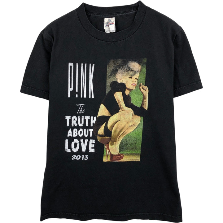 2000'S Alstyle Apparel and Activewear PINK Band T-shirt (Men's size S equivalent) cotton black type Vintage Second Hand