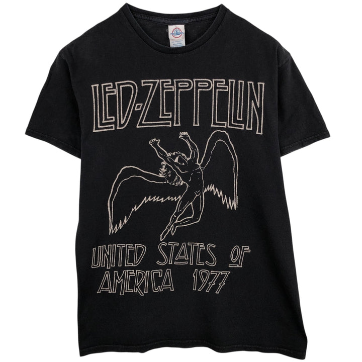 DELTA LED ZEPPELIN Band T-shirt (Men's size M) cotton black type Vintage Second Hand