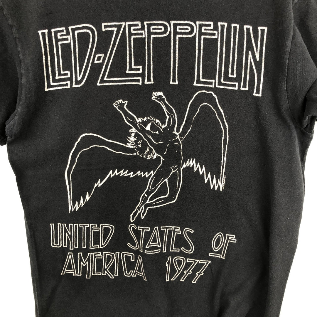 DELTA LED ZEPPELIN Band T-shirt (Men's size M) cotton black type Vintage Second Hand