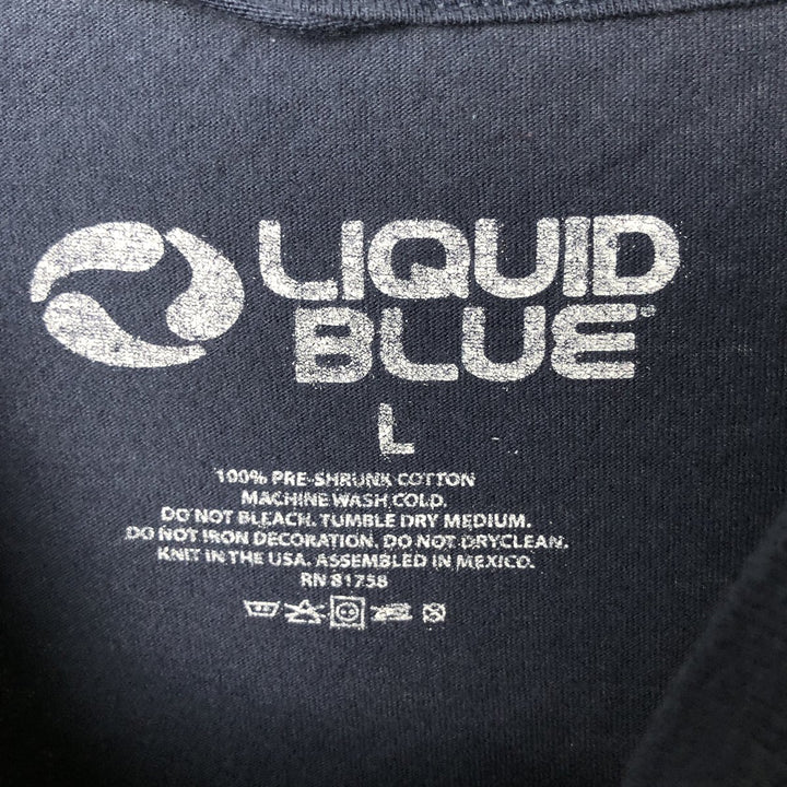 Liquid Blue Grateful Dead MLB Boston Red Sox Print T-Shirt (Men's Size L) cotton navy blue type Vintage Second Hand