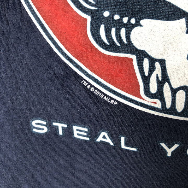 Liquid Blue Grateful Dead MLB Boston Red Sox Print T-Shirt (Men's Size L) cotton navy blue type Vintage Second Hand