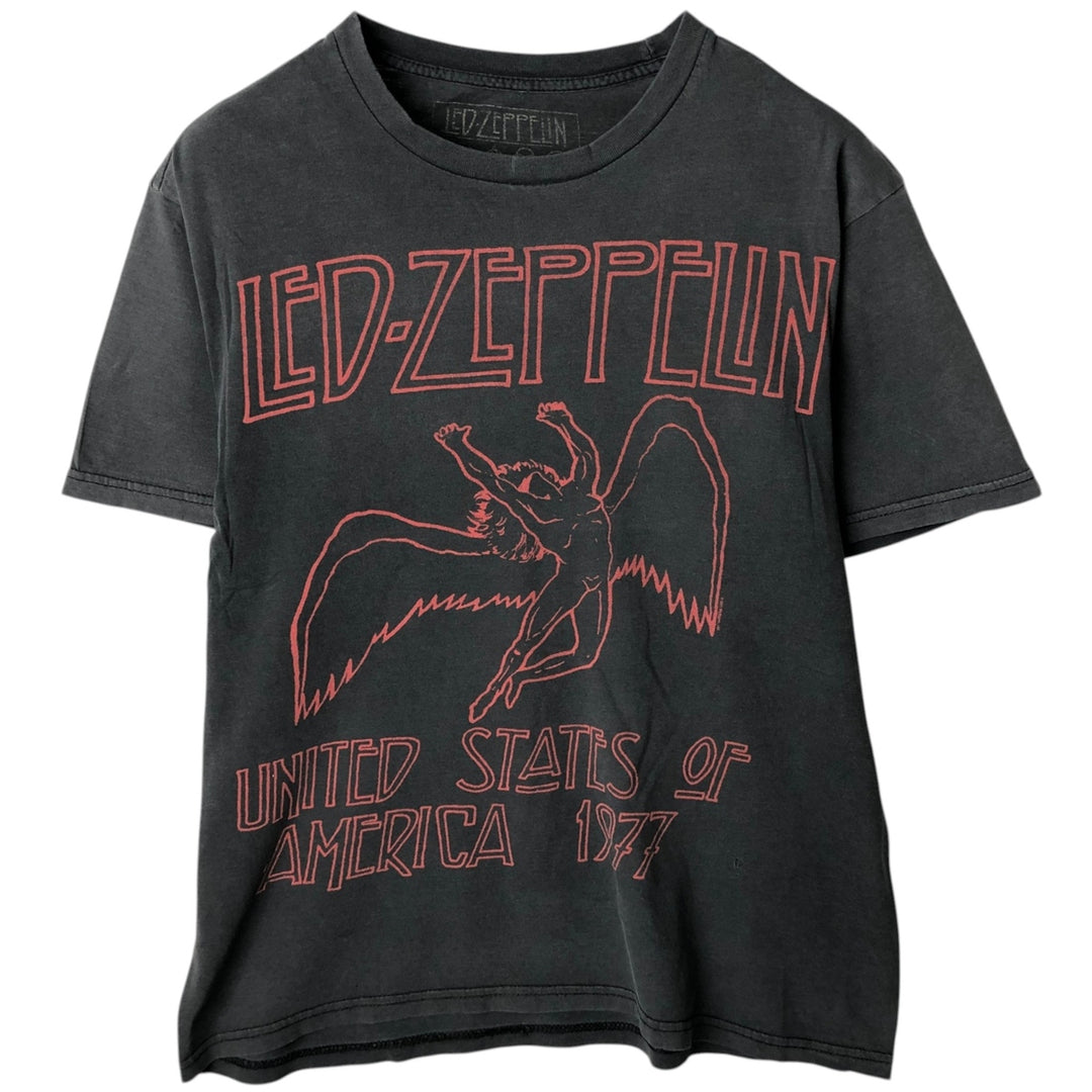 LED ZEPPELIN Led Zeppelin Band T-shirt Band T Men's M size cotton black type Vintage Second Hand
