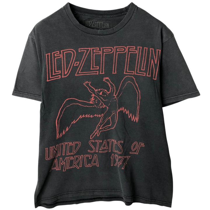 LED ZEPPELIN Led Zeppelin Band T-shirt Band T Men's M size cotton black type Vintage Second Hand