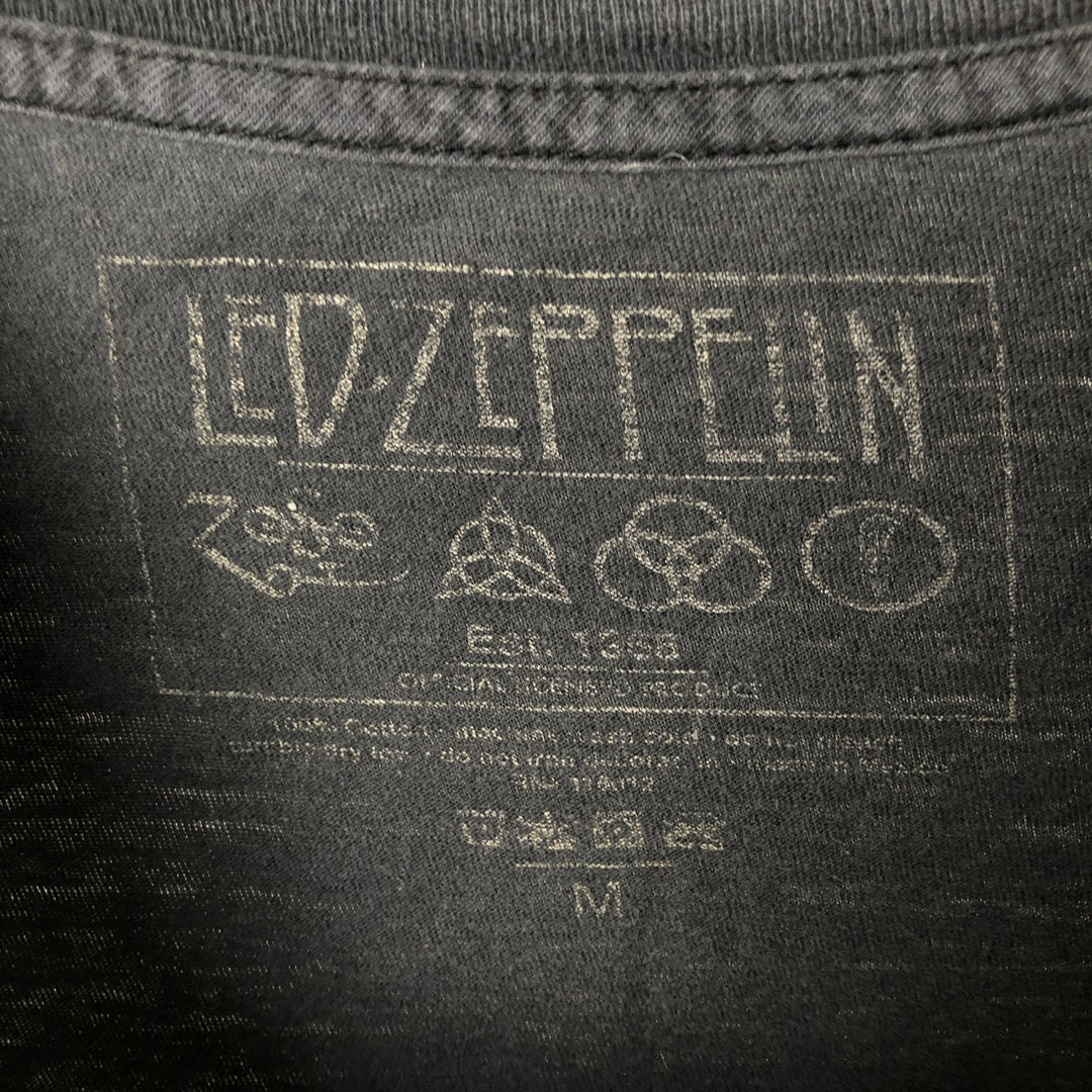 LED ZEPPELIN Led Zeppelin Band T-shirt Band T Men's M size cotton black type Vintage Second Hand