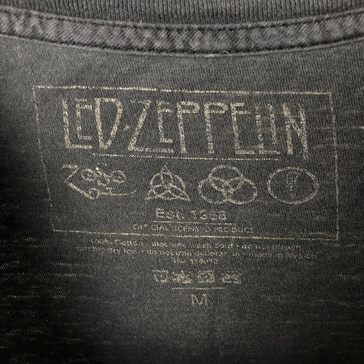 LED ZEPPELIN Led Zeppelin Band T-shirt Band T Men's M size cotton black type Vintage Second Hand