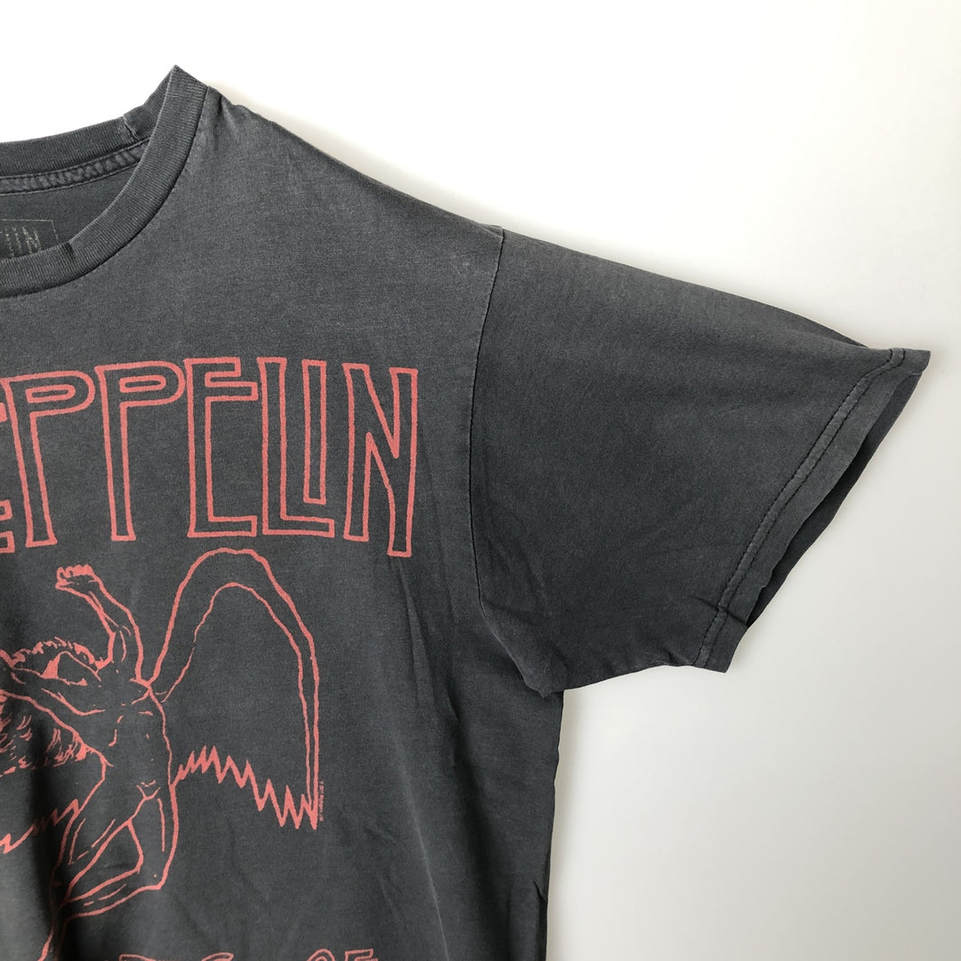 LED ZEPPELIN Led Zeppelin Band T-shirt Band T Men's M size cotton black type Vintage Second Hand
