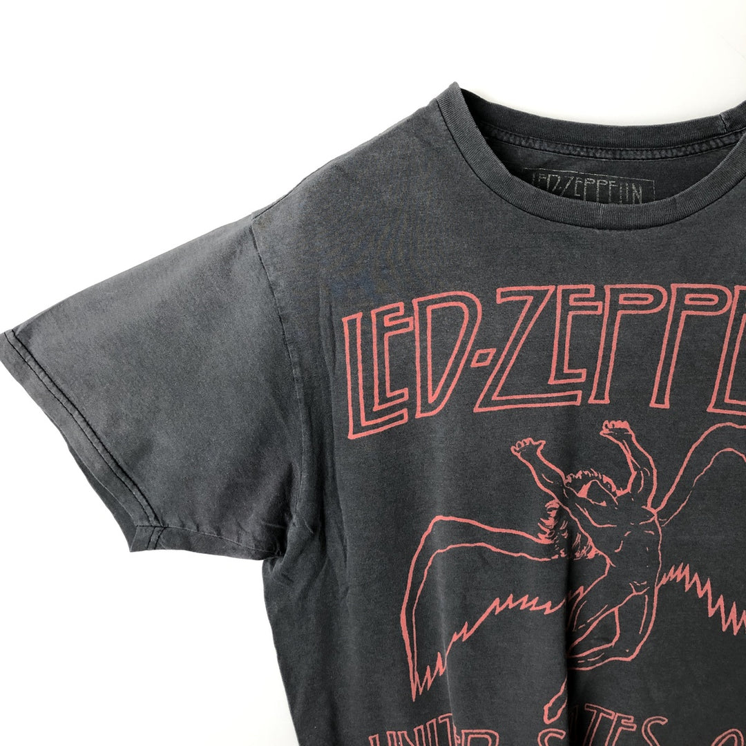 LED ZEPPELIN Led Zeppelin Band T-shirt Band T Men's M size cotton black type Vintage Second Hand