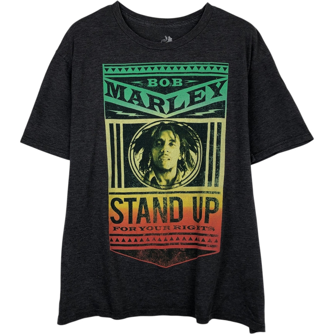 BOB MARLEY Rap T-Shirt (Men's XL equivalent) cotton gray type Vintage Second Hand