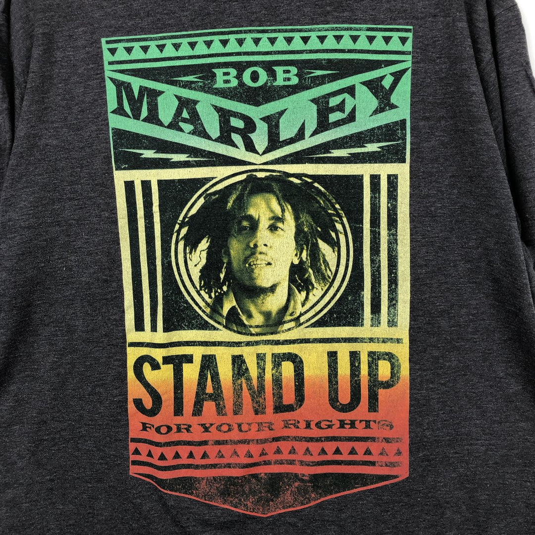 BOB MARLEY Rap T-Shirt (Men's XL equivalent) cotton gray type Vintage Second Hand