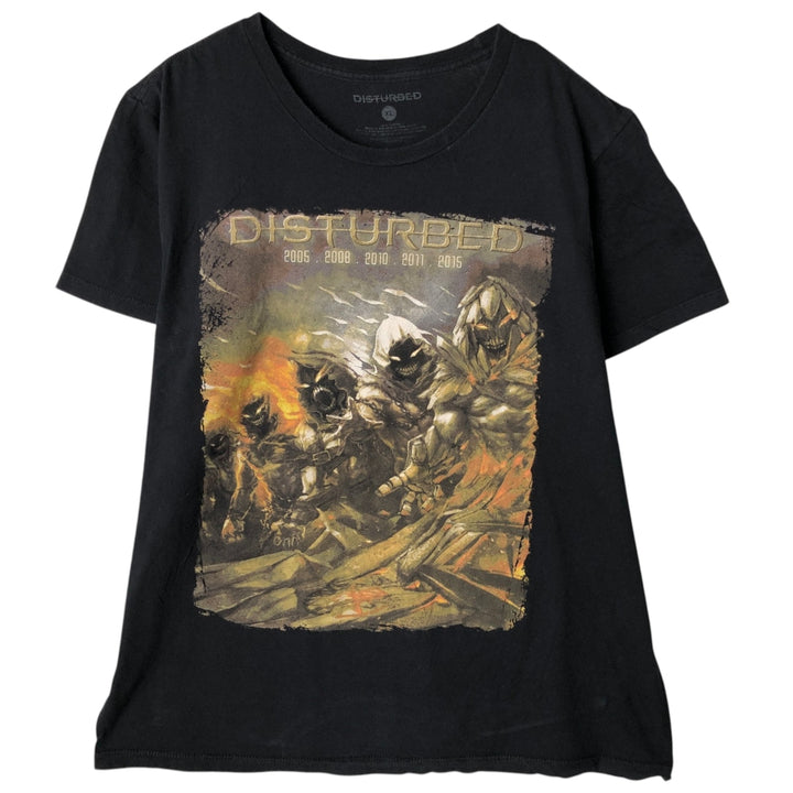 DISTURBED Band T-shirt, Men's XL equivalent. cotton black type Vintage Second Hand