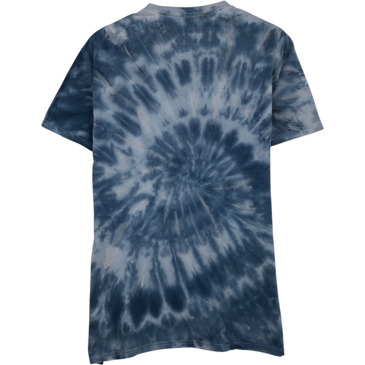 GUNS N' ROSES Tie-Dye Pattern Band T-Shirt (Men's Size M) cotton blue type Vintage Second Hand