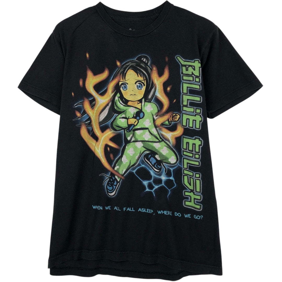 BILLIE EILISH Billie Eilish Band T-shirt Band T Men's M size unclear black type Vintage Second Hand