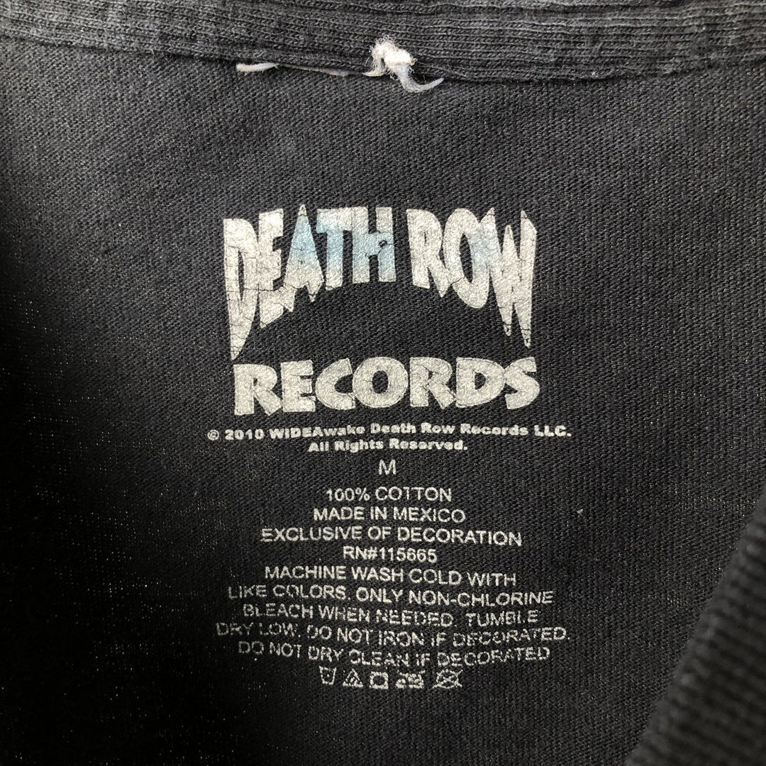 DEATH ROW RECORDS SNOOP DOGG Rap T-Shirt (Men's Size M) cotton black type Vintage Second Hand