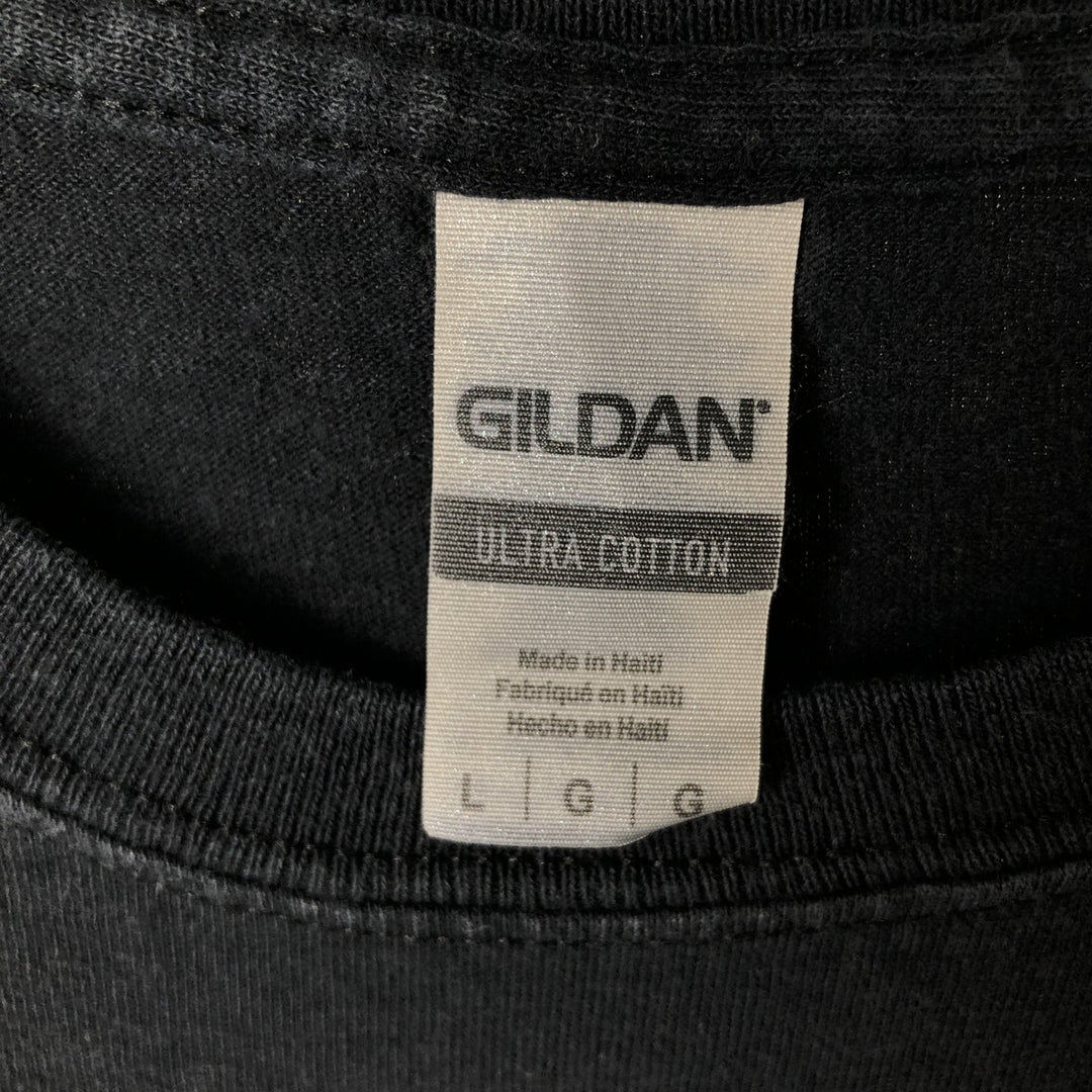 Gildan Ultra Cotton 2-Pac Wrap T-Shirt (Men's Size L) cotton black type Vintage Second Hand