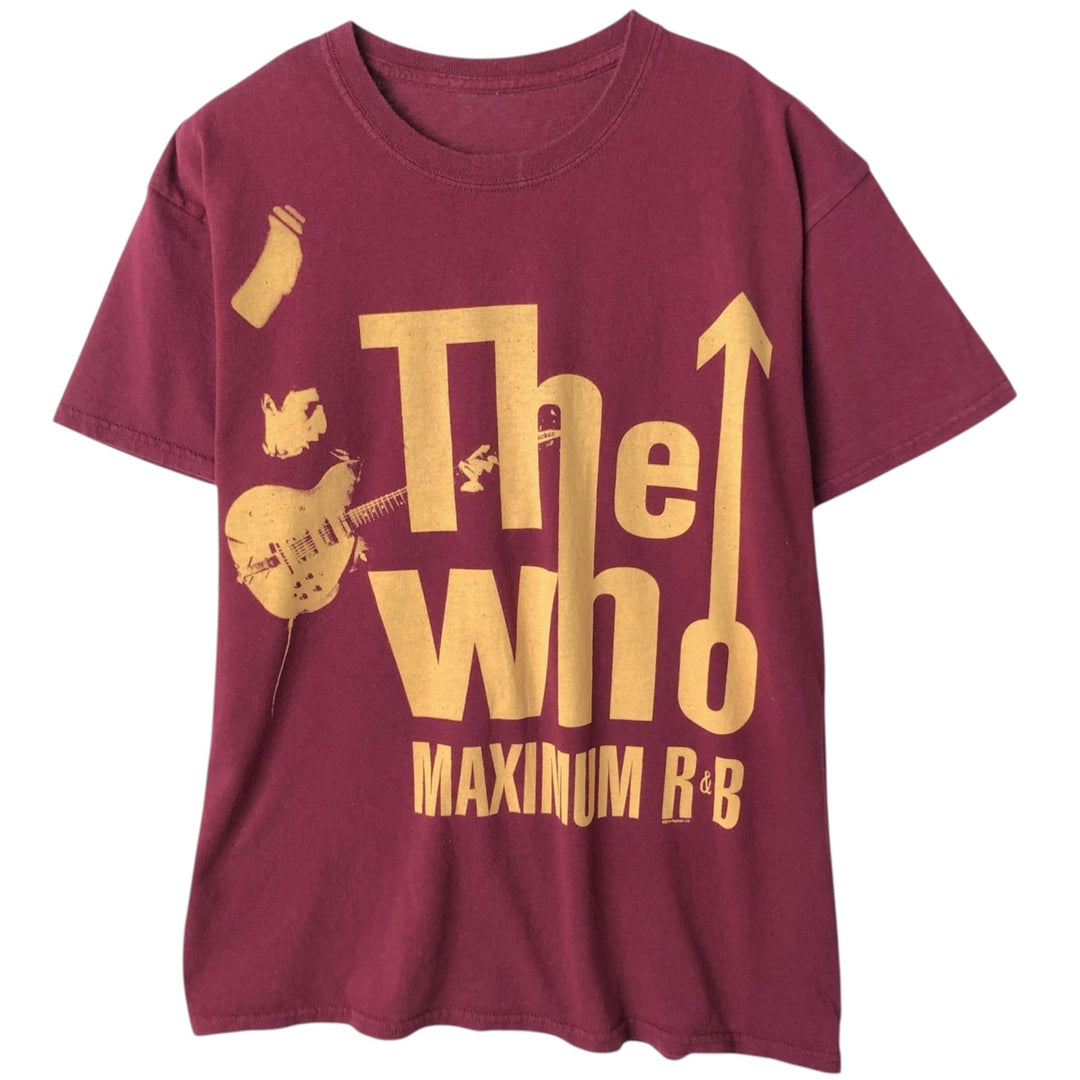 THE WHO Band T-shirt, Men's L size unclear burgundy type Vintage Second Hand