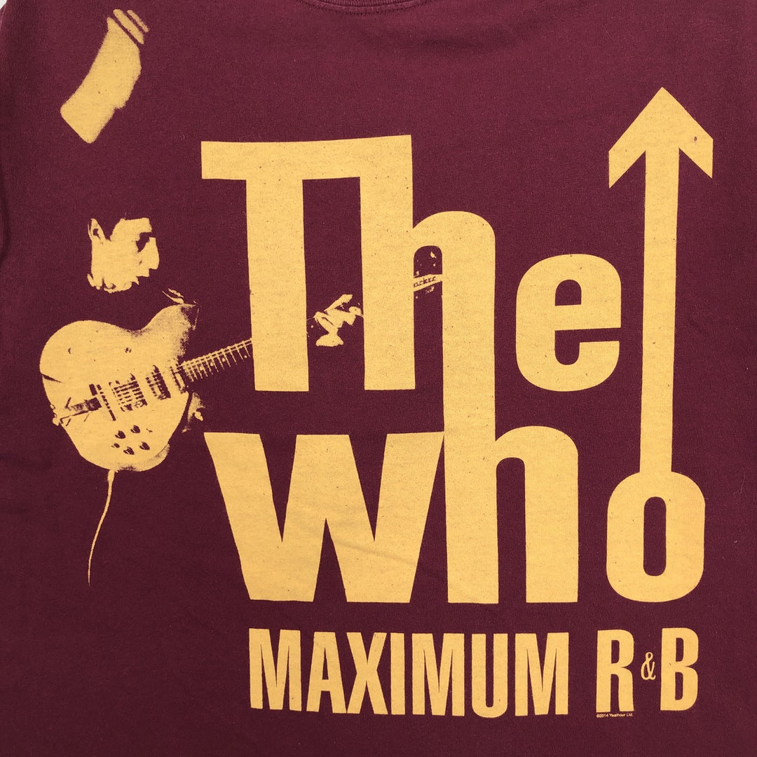 THE WHO Band T-shirt, Men's L size unclear burgundy type Vintage Second Hand
