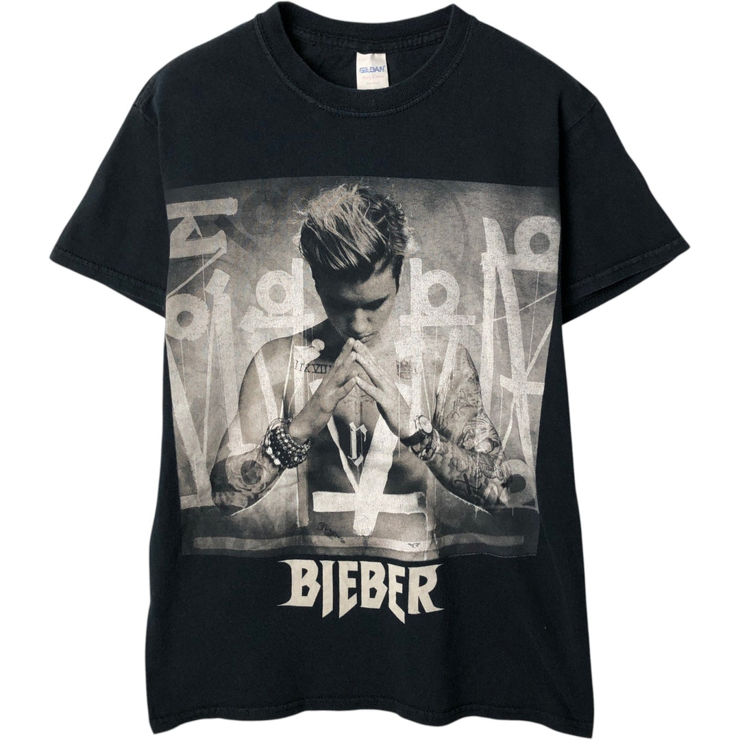 Gildan Heavy Cotton Justin Bieber Band T-Shirt (Men's Size S) cotton black type Vintage Second Hand