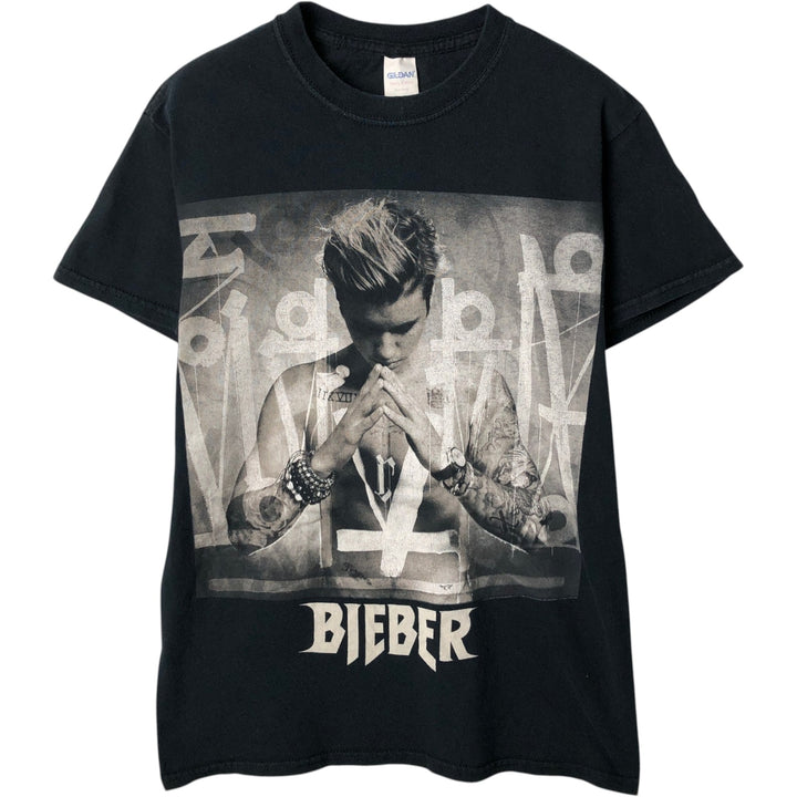 Gildan Heavy Cotton Justin Bieber Band T-Shirt (Men's Size S) cotton black type Vintage Second Hand
