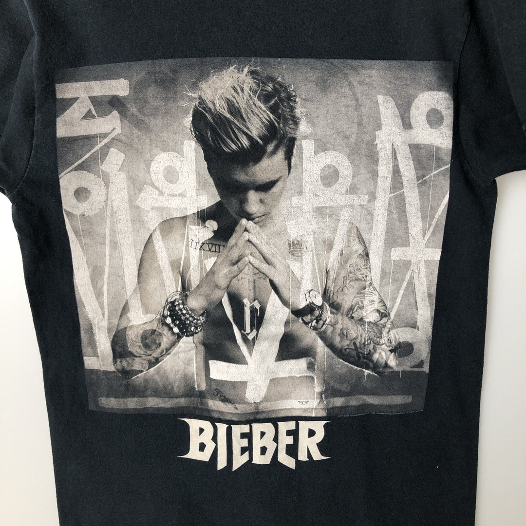 Gildan Heavy Cotton Justin Bieber Band T-Shirt (Men's Size S) cotton black type Vintage Second Hand